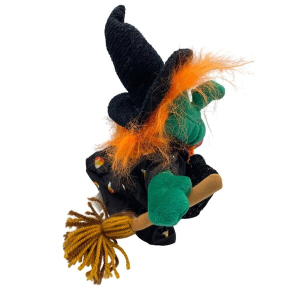 Animated Halloween Witch Plush With Her Hat Broomstick & Candy Corn Outfit Works - Picture 6 of 15